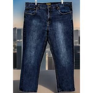 Urban Star Jeans Men's Dark Wash Denim Straight Leg Vintage Road Runner 42x30